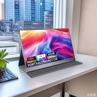 مانیتور قابل حمل 14 اینچ با بدنه فلزی، اتصال یک کابلی، صفحه نمایش دوم برای موبایل