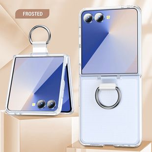 قاب محافظ تلفن همراه تاشو سامسونگ ZFlip7 Flip6 حلقه شفاف ضد افتادگی قابل اجرا