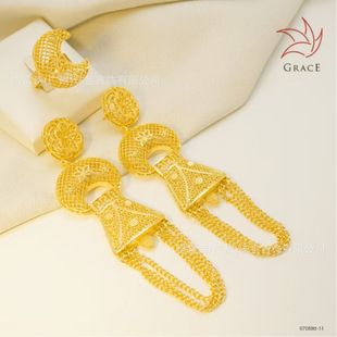 گوشواره های برون مرزی حلقه ای منگوله ای با روکش طلا ست گوشواره آویز منگوله ای هلالی گوشواره آویز منگوله ای حلقه گوشواره عروسی دبی