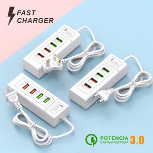 شارژر چند پورت USB با 4 خروجی، سازگار با اپل و اندروید، مناسب سفر و استفاده روزانه