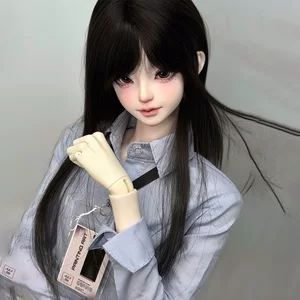 عروسک BJD کلاه گیس مشکی چتری بلند سایز 3، 4 و 6