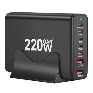 شارژر رومیزی ۲۲۰ وات PD با ۵ پورت USB-C و ۲ پورت USB-A