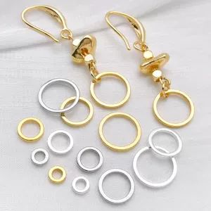 حلقه‌ی تخت طلاکوب ۱۸ عیار، حلقه‌ی بسته و ثابت برای دستبند و گردنبند، حلقه‌ی گرد برای ساخت زیورآلات