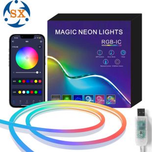 نوار نئون LED بلوتوثی سیلیکونی ضدآب مدل‌پذیر