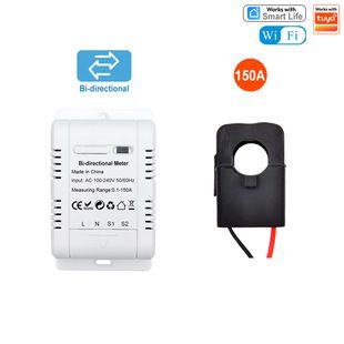 کنتور هوشمند WiFi 150A برنامه تلفن همراه مانیتور برق دو طرفه خورشیدی 100/240 ولت سازگار با دسته مخلوط Tuya