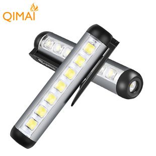 چراغ‌قوه مینی XPE+COB شارژی USB با گیره و آهنربا