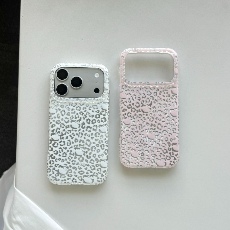 فروش عمده مناسب برای قاب گوشی موبایل iphone17promax Apple Leopard print kt الگوی توخالی 18pro نیم پک imdIMD پوسته سخت توخالی