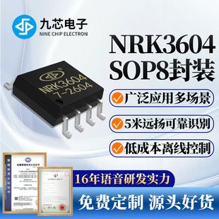 تراشه تشخیص گفتار آفلاین چینی نُه‌هسته مدل NRK3604 برای چراغ خواب کنترل صوتی