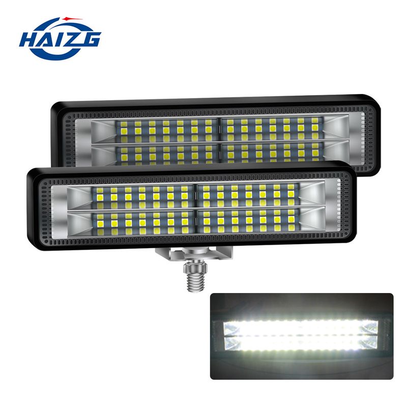 چراغ کار LED ماشین HAIZG، یک خط دو ردیفه 28 LED موتورسیکلت اصلاح شده چراغ خودروی آفرود نور نور روز در حال حرکت آلومینیومی هوانوردی