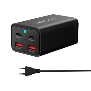 شارژر گالیم نیترید 100 وات PD دو پورت USB-C و دو USB-A