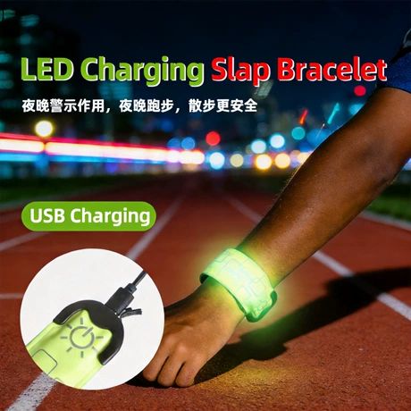 بازوی دستبند نورانی شارژر USB حلقه ولتاژ LED با فلاش نور آمازون در فضای باز