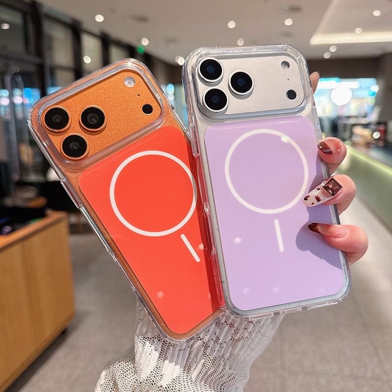 مناسب برای قاب گوشی موبایل iphone17pro Apple مغناطیسی ساعت 17:00 رسمی همرنگ 16pro پوشش محافظ ضد سقوط 17IMD پوسته سخت ضد سقوط