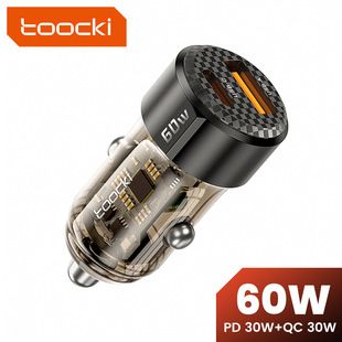 شارژر ماشین Toocki 60W PD30W شارژر تلفن همراه ماشین QC30W مناسب برای تحویل دسته ای ترکیبی سامسونگ و شیائومی در عرض 48 ساعت
