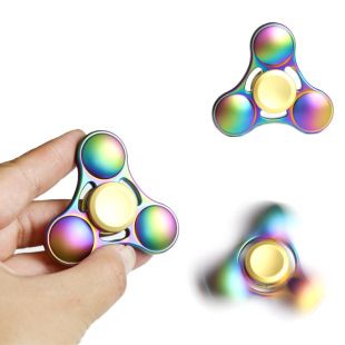 فidget اسپینر سه‌پره UFO رنگین‌کمانی ضداسترس