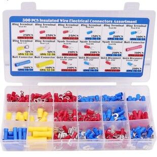 300PCS ترمینال فشرده سرد OT/UT بلوک ترمینال بیل شکل چنگال شکل سیم خودرو دسته مخلوط بسته بندی شده ظرف 48 ساعت ارسال می شود