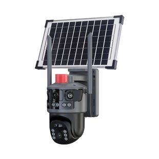 دوربین مداربسته خورشیدی 4G سه لنز چرخشی 360 درجه دید در شب