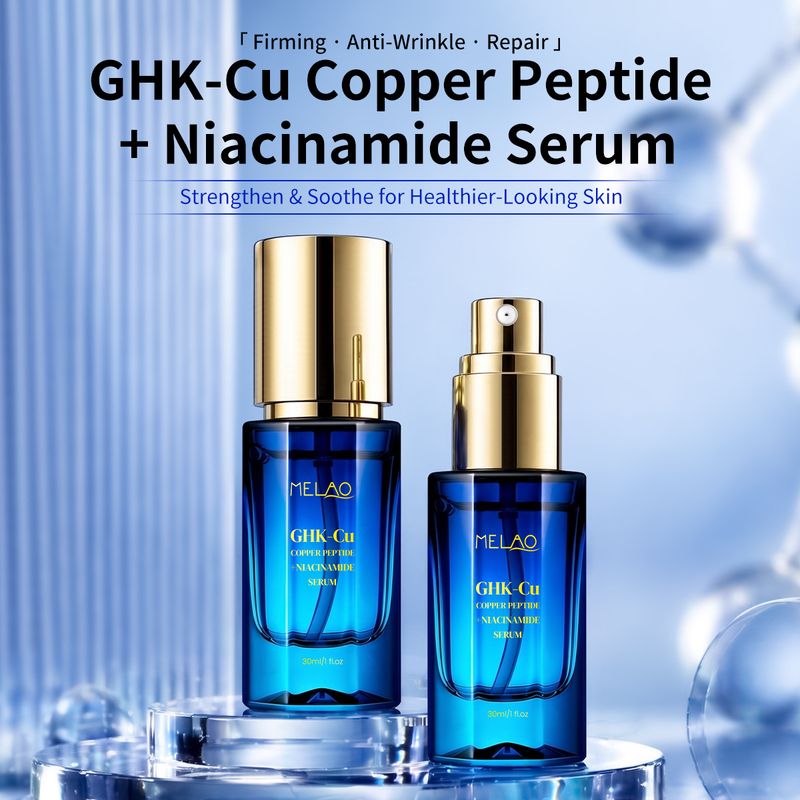GHK-Cu آبی مس پپتید نیاسینامید اسانس OEM مس پپتید نیاسینامید سرم ترمیم کننده، تقویت کننده و تصفیه کننده