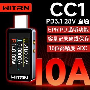 تست‌گر ولتاژ و جریان WITRN CC1 با پشتیبانی PD3.1 و ولتاژ 28 ولت
