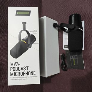 میکروفون داینامیک سیمی MV7+-K با اتصال USB برای استریم، ضبط و آواز