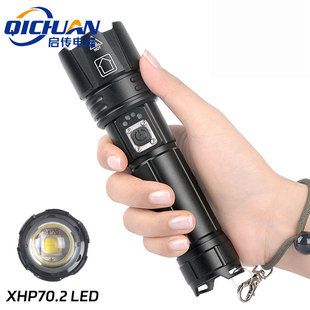 چراغ‌قوه LED قوی XHP70 زوم‌دار چندکاره ضدآب