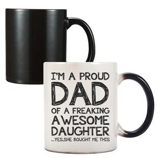 فنجان آب لیوان قهوه سرامیکی روز پدر Fathers Father's Day Fathers Father's Fathers Fange Water Face حساس به دما و تغییر رنگ فنجان قورباغه گوشت گاو لیوان 72 ساعت تحویل