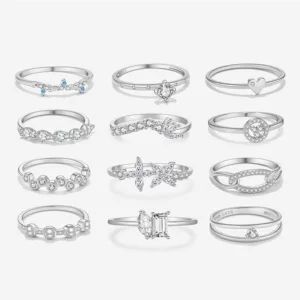 انگشتر نقره عیار s925 زیرکون با طراحی پیشرفته طاقچه به سبک طاقچه سبک حلقه حلقه الماس مینی لوکس همه کاره