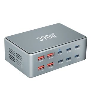 شارژر سریع 390 واتی گالیم نیتراید چند پورت 4A+6C مناسب لپتاپ و موبایل