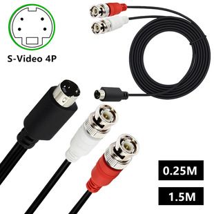 کابل مانیتورینگ کارت ضبط یک تا دو ویدیوی s-video 4P mini 4P تا 2 BNC مرد، ارسال ظرف 48 ساعت