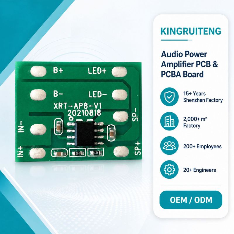 مونتاژ PCBA برد تقویت کننده صوتی 8002، PCB کانال تک 3 واتی