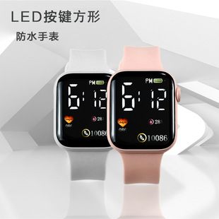ساعت دیجیتال LED رنگی مربعی شیک با طرح قلب، ضدآب مخصوص دانشآموزان