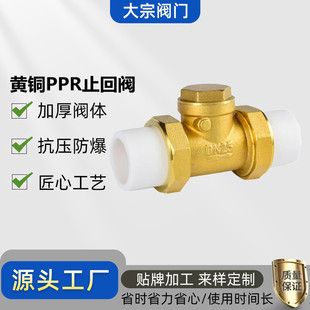شیر یک‌طرفه برنجی PPR افقی و عمودی اتصال دوبل