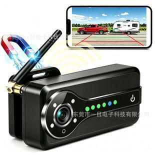 دوربین معکوس WiFi بی سیم مغناطیسی قوی، باتری داخلی، تریلر، RV، کامیون، ون، عملکرد جدید نظارت بر تلفن همراه جهانی، نصب پایدار مغناطیسی قوی، فروشگاه ما رتبه 3 را دارد