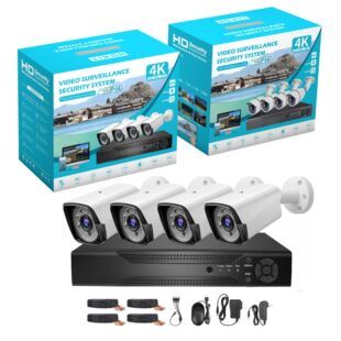 کیت دوربین مداربسته 4K هم‌محور AHD 4/8 کاناله ضدآب