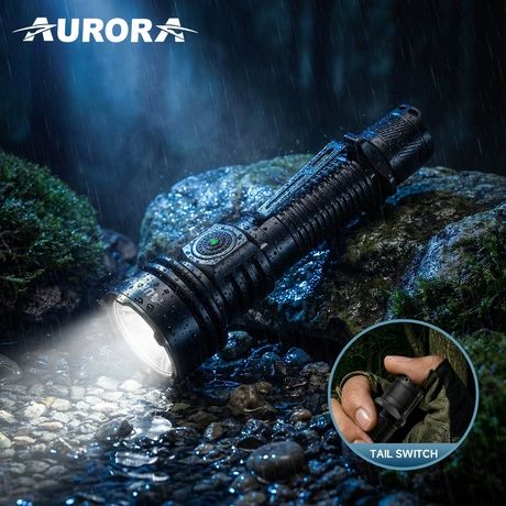 چراغ قوه تاکتیکی شارژی Aurora با نور قوی و باتری طولانی مدت